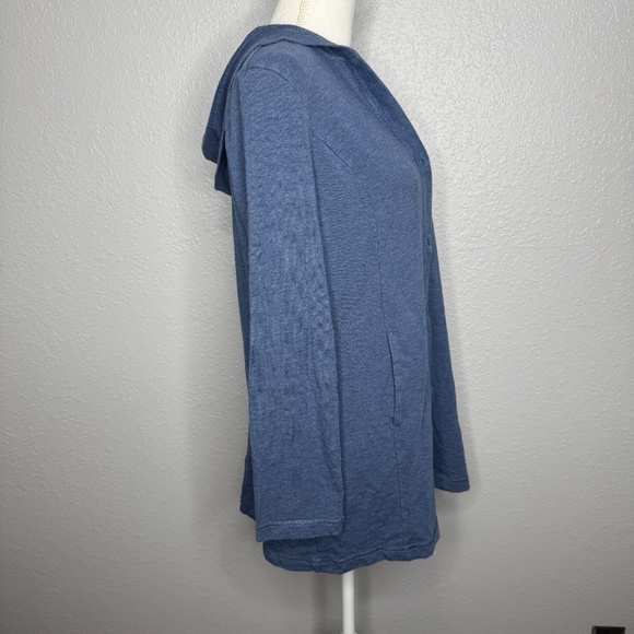 Pre-Owned Pure Jill Blue Hooded Top Sweatshirt Cardigan Size Medium -cp - Picture 5 of 9